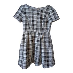 Anthropologie Finn and Clover Open Back Plaid Skater Dress Size Large